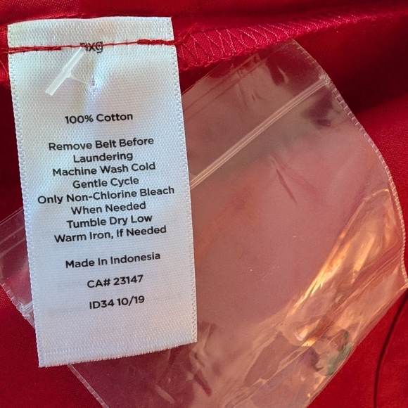 Talbots Belted Shirt Dress Red sz 12 NWT - Picture 11 of 11